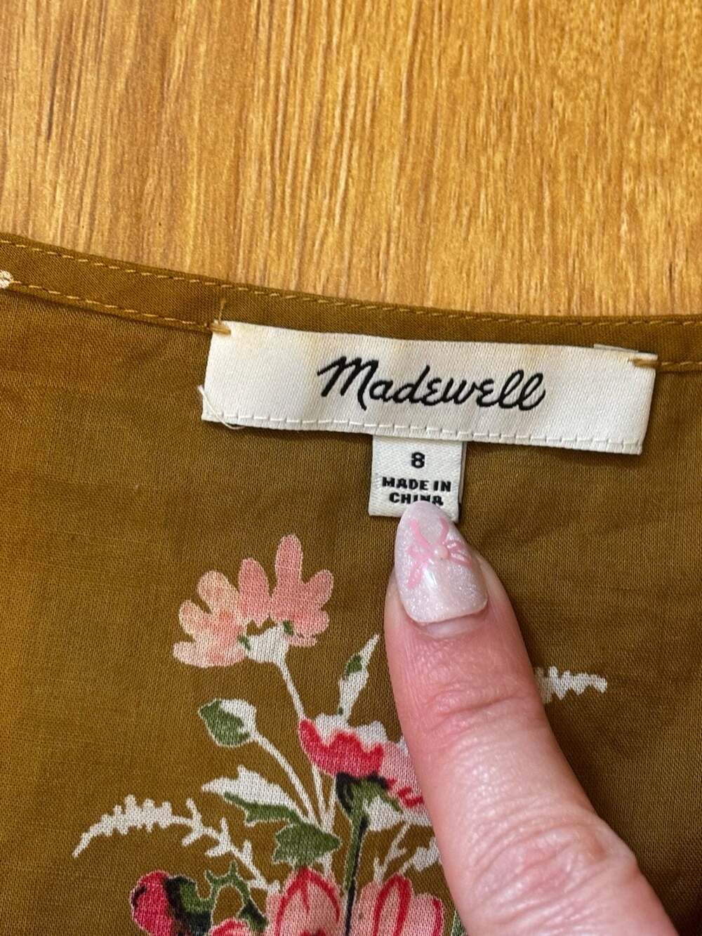 Madewell Ruffle-Sleeve Wrap Peplum Top in Floral Print Size 8 - Picture 2 of 6